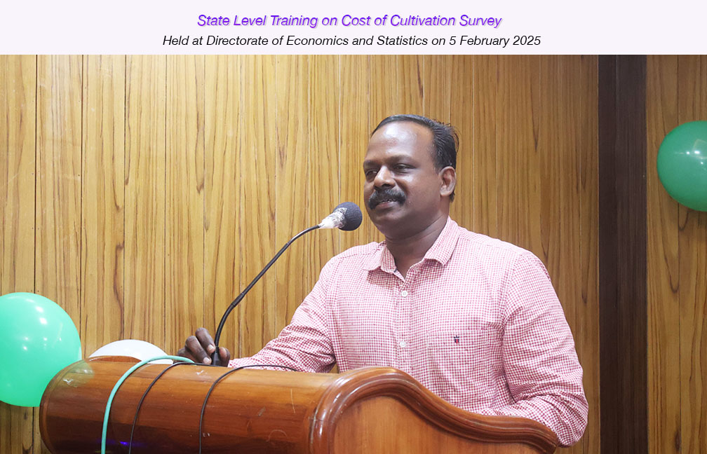 State level annual training on Cost of Cultivation Survey held at directorate of DES on 05-02-2025.