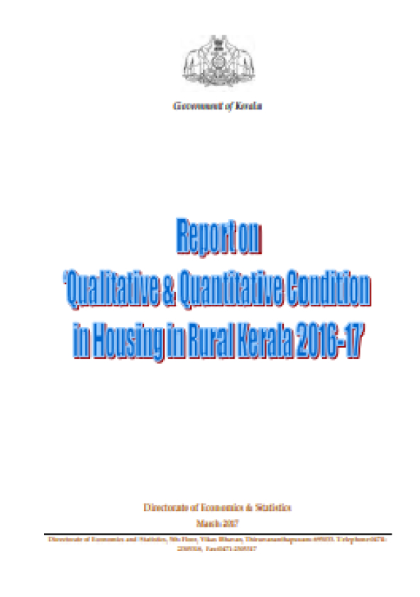 Report on Qualitative and Quantitative Condition in Housing in Rural Kerala 2016-17