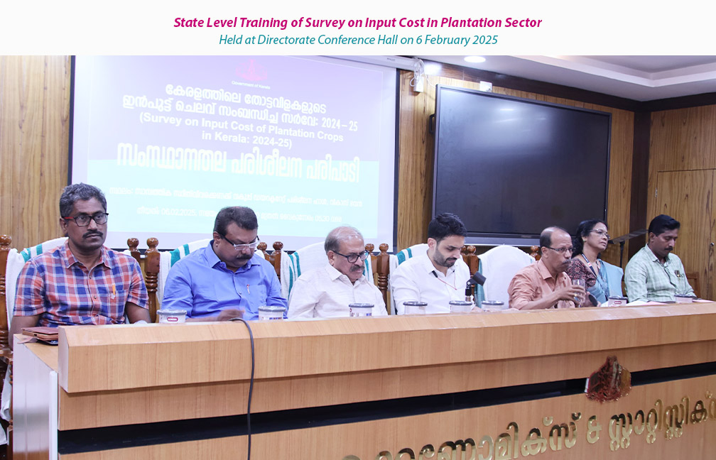 State level training on Survey of Input cost in Plantation sector held on 06-02-2025.