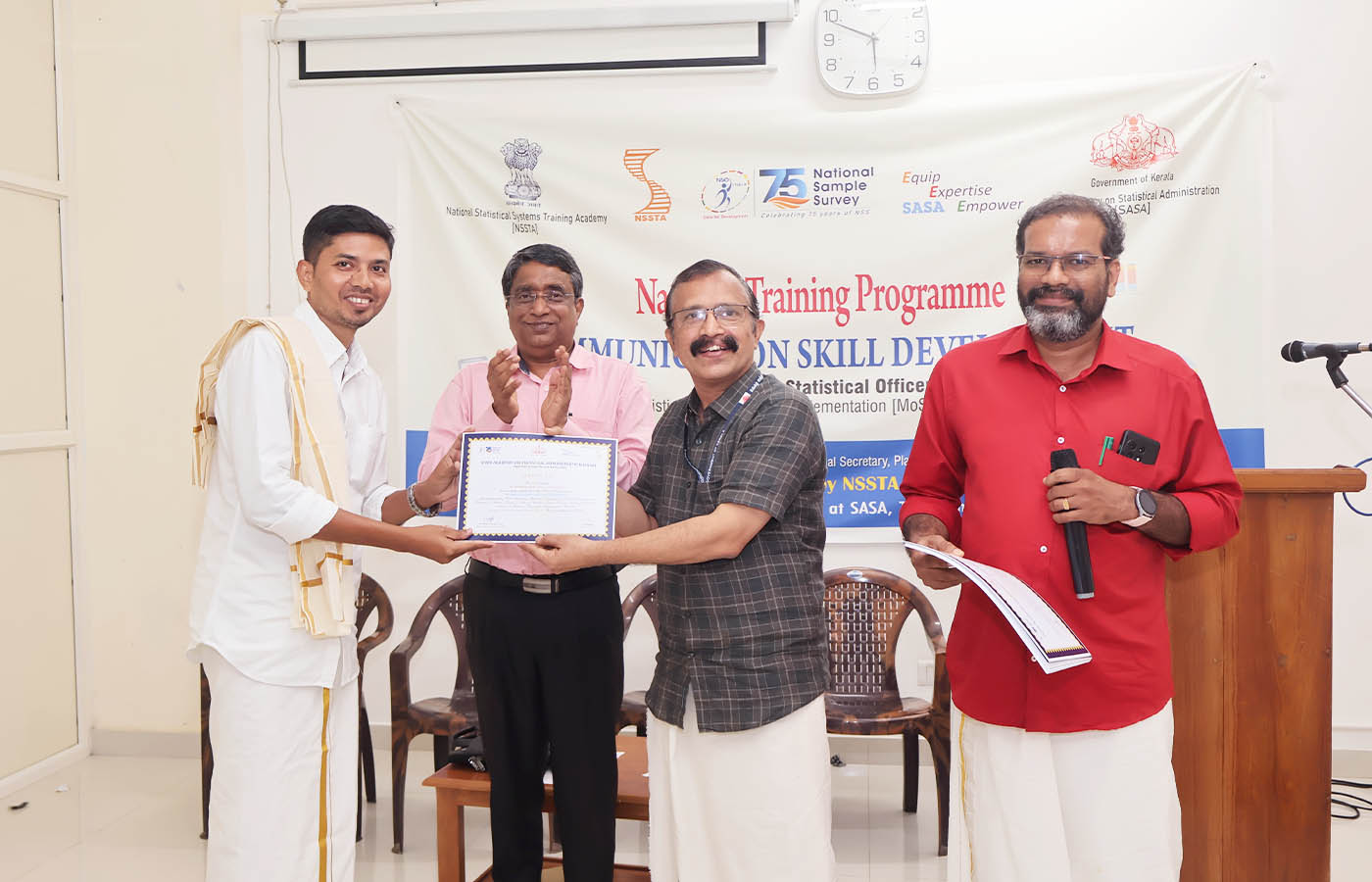 Presenting certificate to Sri. Anuj Kumar Das, Senior Statistical Officer, NSO (FOD) Guwahati, Assam