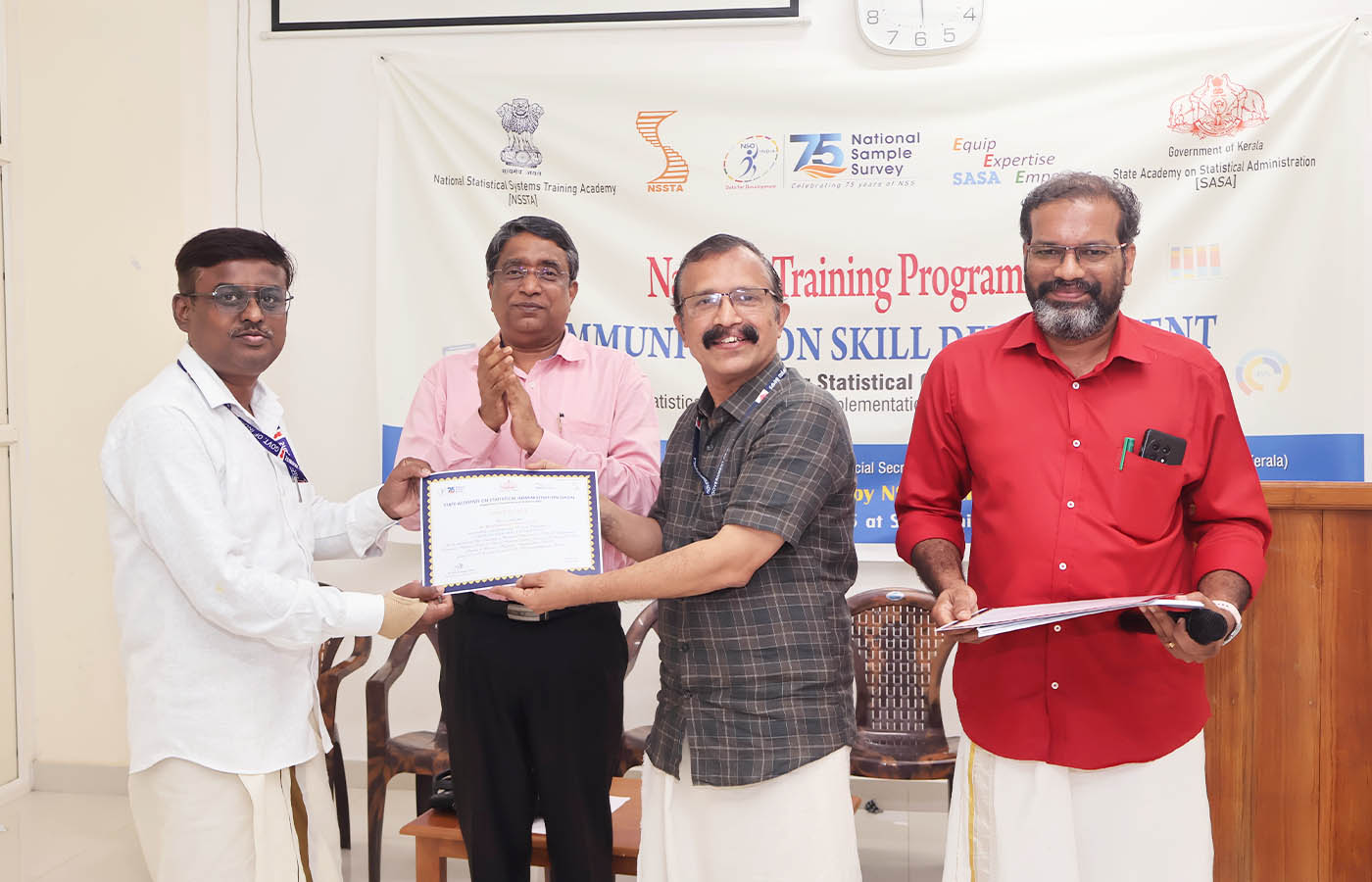 Presenting certificate to Sri. Mayur Jaiswal, Senior Statistical Officer, NSO (FOD) SRO Kanpur, UP