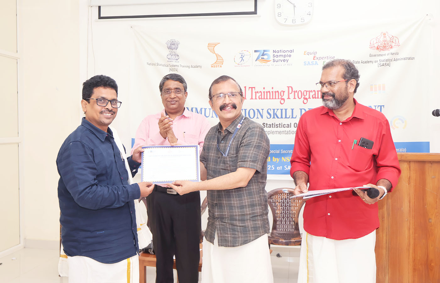 Presenting certificate to Sri. Tanmoy Sarkar, Senior Statistical Officer, NSO (FOD) RO Kolkata, West Bengal