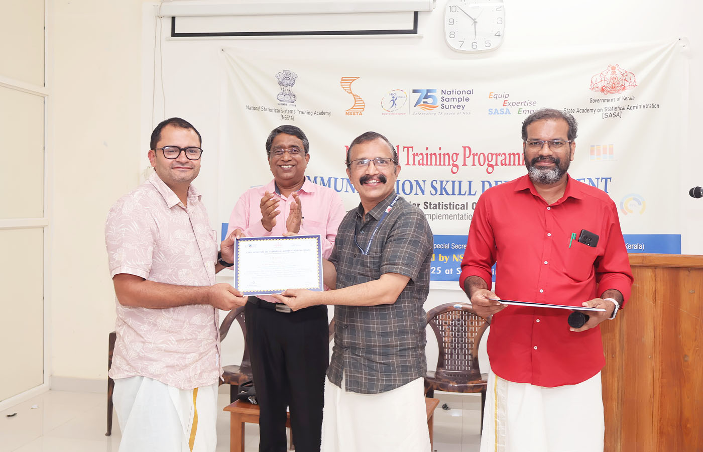 Presenting certificate to Sri. Ankit Kumar Tomar, Senior Statistical Officer, NSO (FOD) RO Sharanpur, UP