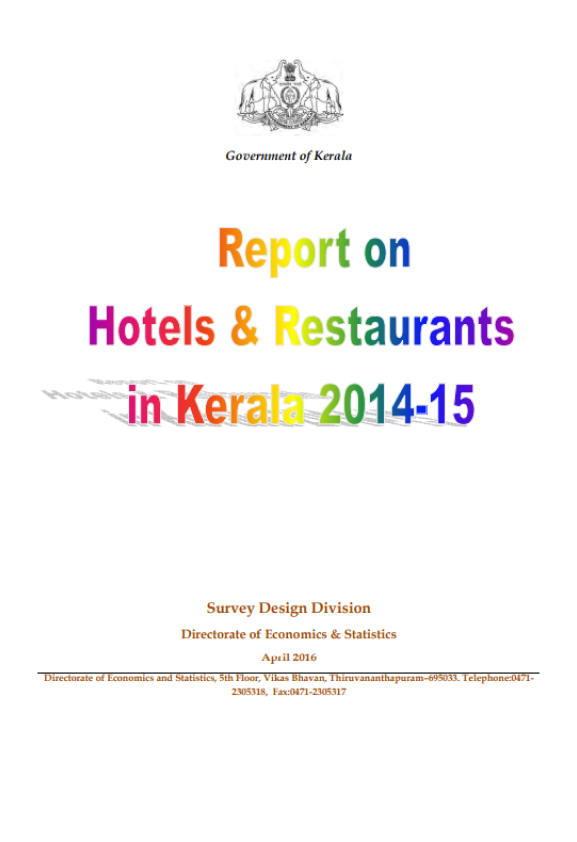 Report on Hotels & Restaurants in Kerala 2014-15