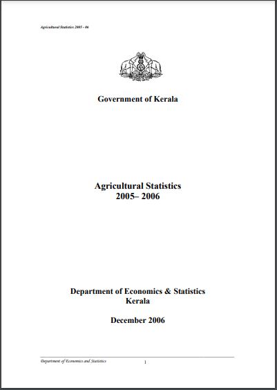 Report on Agriculture Statistics 2005-2006