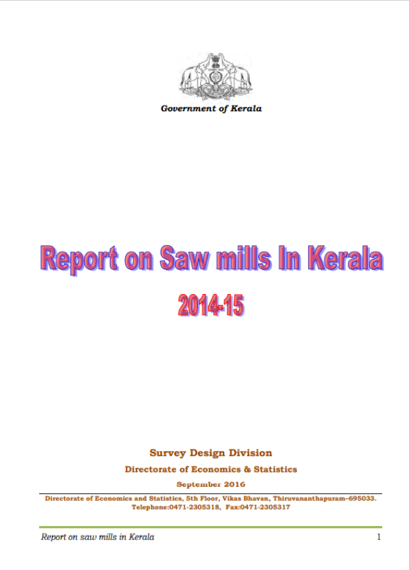 Report on Sawmills in Kerala 2014-15