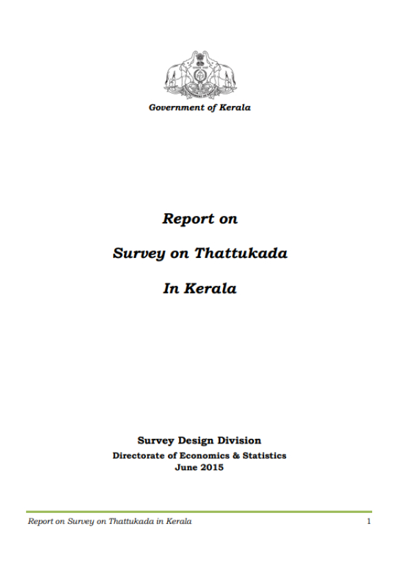 Report on Thattukada Survey 2015